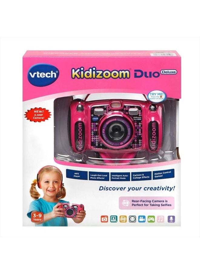 vtech - Kidizoom Duo 5.0 Deluxe Digital Selfie Camera with MP3 Player and Headphones, Pink - Image 1