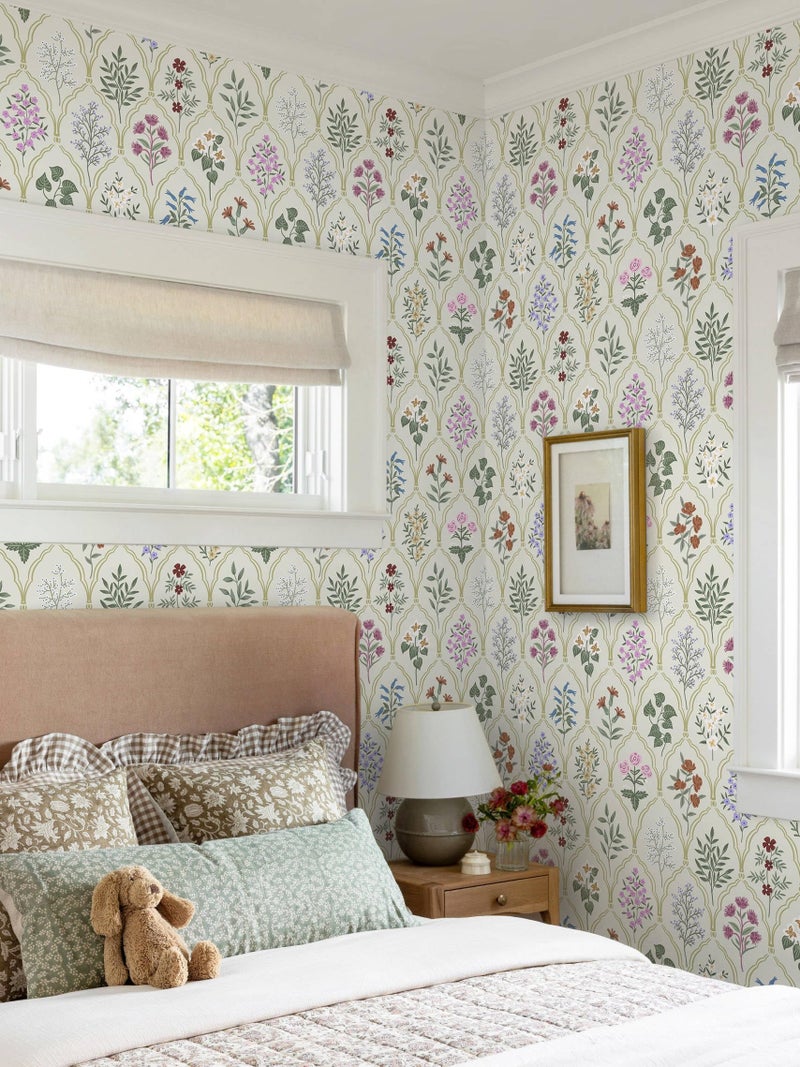 Dimoon 78.7"x17.3" Peel and Stick Wallpaper Floral Vintage Contact Paper Modern Removable Wallpaper Boho Beige Pink Self Adhesive Wall Paper for Cabinets Drawers Bathroom Bedroom Thicken Vinyl Roll - Image 3