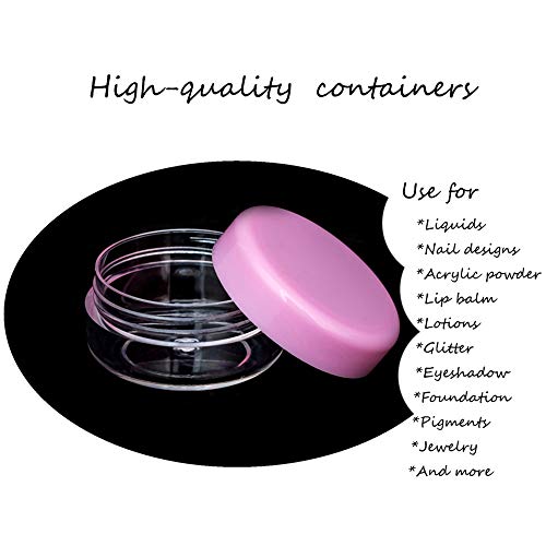 ZEJIA 10 Gram Sample Containers, 40 Count Cosmetic Containers with Lids, Refillable Empty Sample Jars, Small Plastic Containers with Lids (Pink) - Image 5