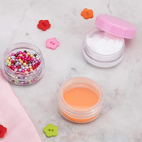 ZEJIA 10 Gram Sample Containers, 40 Count Cosmetic Containers with Lids, Refillable Empty Sample Jars, Small Plastic Containers with Lids (Pink) - Image 4