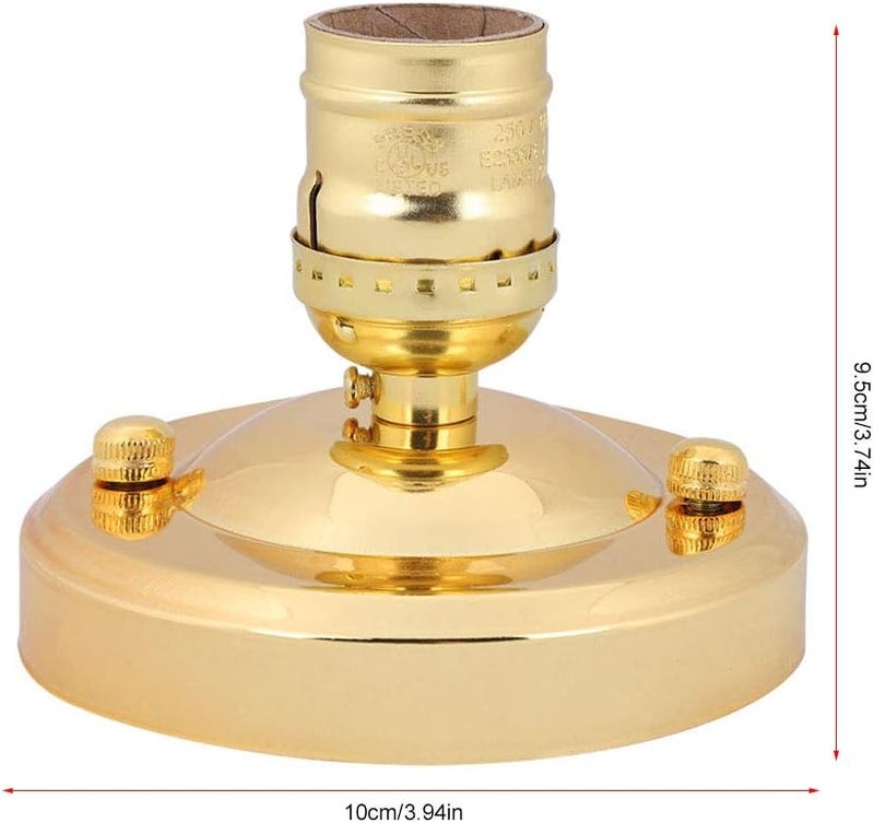 OUKENS Vintage Industrial Lamp Holder, E26/E27 Bulb Socket Base - Electroplated Iron Ceiling or Wall Light Holder for Edison Bulbs, Retro DIY Lighting Fixture (Gold) - Image 4