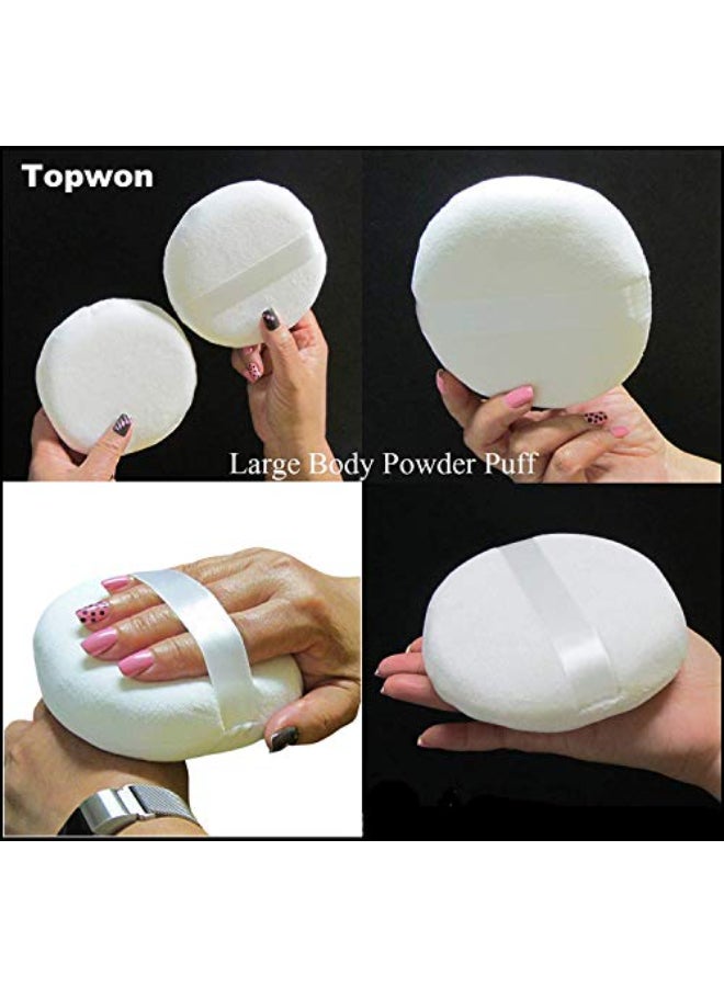 Topwon Powder Puff for Body Baby 5 Inch Extra Large Jumbo Size Use for Dusting Powder or Blending Setting Makeup Foundation 3 Pieces - Image 3