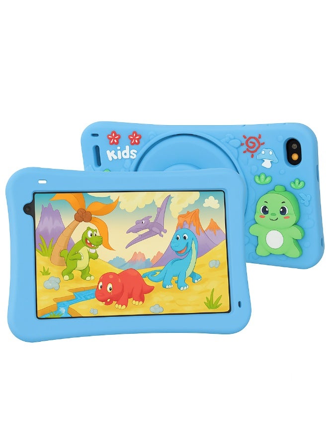 MODIO TAB Modio M796 Kids Tablet – 7 Inch HD Display, Android 13, 6GB RAM + 256GB Storage, 4000mAh Battery, Dual Camera, Single SIM, Cartoon Silicone Case (Blue)