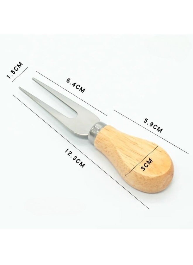 Generic Set of 5 Cheese and Butter Knives with Wooden Handles  - Image 5