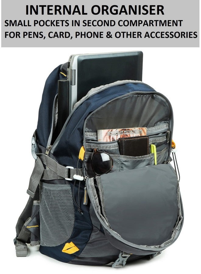 Half Moon Half Moon 45L Hammer Waterproof Rucksack Bags for Men/Trekking Bags for Men | With 17.3" Laptop Compartment & Rain cover | For Trekking, Hiking, Travel Backpack for Men & Women (Navy Blue) - Image 5