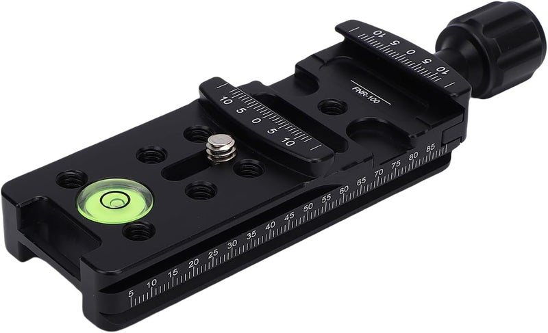 Nodal Slide Rail, 100mm Node Rail with 7 Expansion Holes, Engraved Scale with Storage Case Plate Clamp & Bubble Level, Ideal for Photography Projects - Image 3