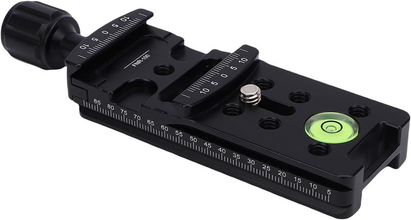 Nodal Slide Rail, 100mm Node Rail with 7 Expansion Holes, Engraved Scale with Storage Case Plate Clamp & Bubble Level, Ideal for Photography Projects - Image 2