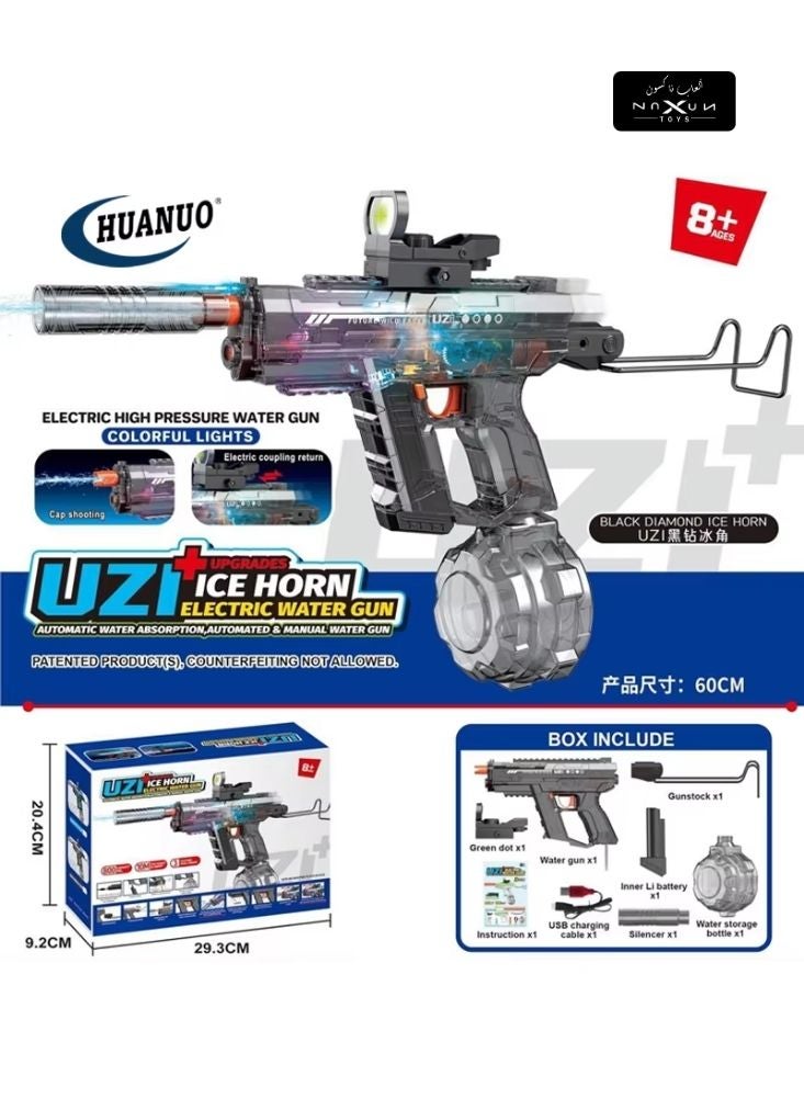 Premium UZI Electric Gel Blaster Toy – Rechargeable with Lights, Sounds & Scope - Image 2