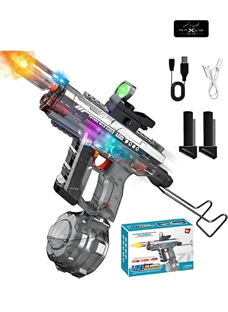 Premium UZI Electric Gel Blaster Toy – Rechargeable with Lights, Sounds & Scope - Image 1
