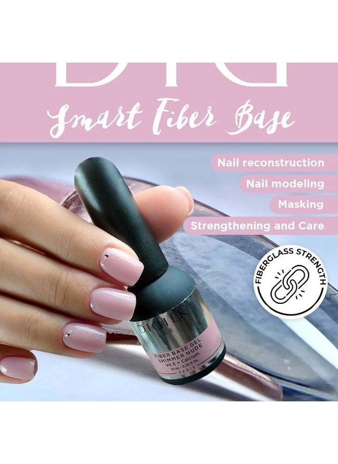 DIDIER LAB Premium Fiber Base Gel Polish Shimmer Nude - LED UV Gel Base Coat - Long Lasting Soak Off Gel Nail Base Coat with Vitamins and Minerals - Strengthens Thin Damaged Nails - 0.34 fl oz  - Image 2