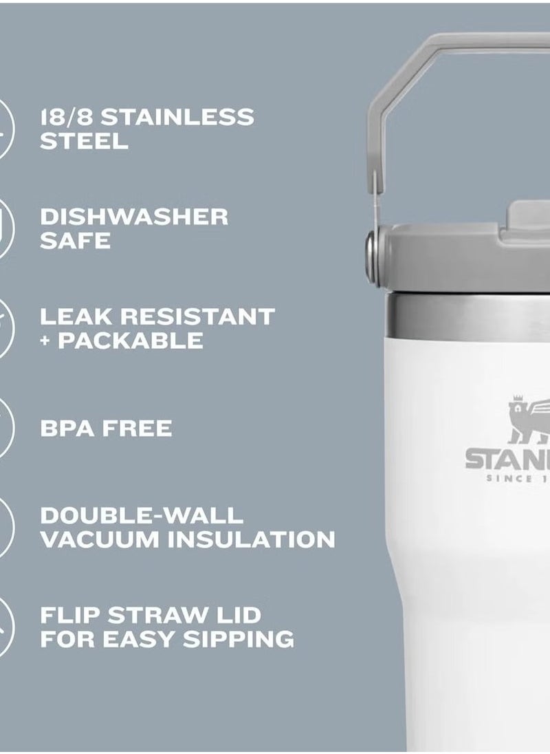 Stanley - IceFlow Stainless Steel Tumbler with Straw - Vacuum Insulated Water Bottle for Home, Office or Car - Reusable Cup with Leak-Resistant Flip Straw, Keeps Drinks Cold for 12 Hours or Iced for 2 Days, 30 oz Charcoal - Image 1