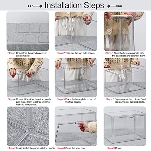 DILIBRA 4 Packs Clear Plastic Handbag Storage Organizer for Closet, Acrylic Display Case for Purse and Handbag, Stackable Storage Boxes Bag Organizer with Magnetic Door for Purse Clutch Wallet Hats - Image 4