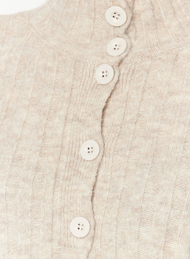 trendyol Stone Wide Fit Soft Textured High Neck Knitwear Sweater - Image 5