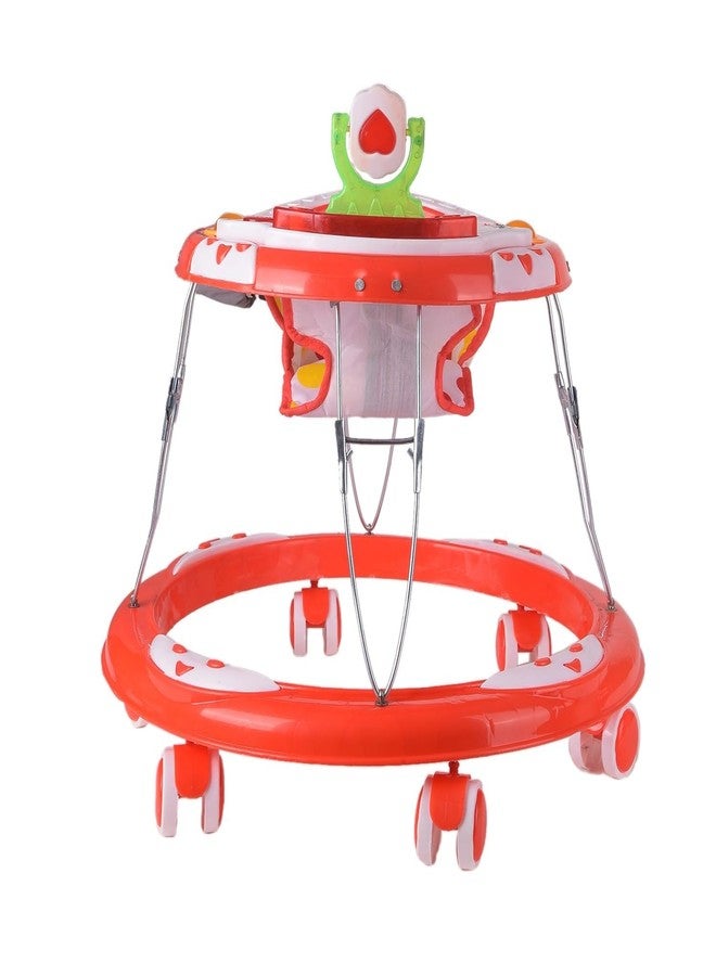 Maanit Walker with Foldable, Cushion Seat | Activity Walker for Baby with Musical Toy Bar | Walker Babyboys Girls (Red) - Image 1