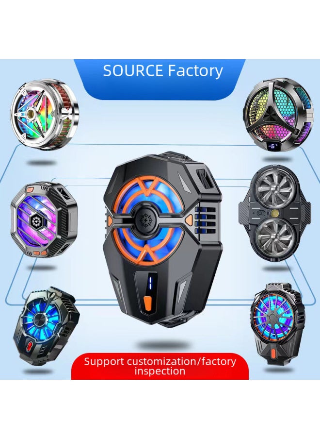 Generic Direct Supply Magnetic Suction Back Clip Cooler Semi-conductor Digital Display Mobile Phone Cooler For Live Gaming-Color:X20 Matte Black  - Image 2