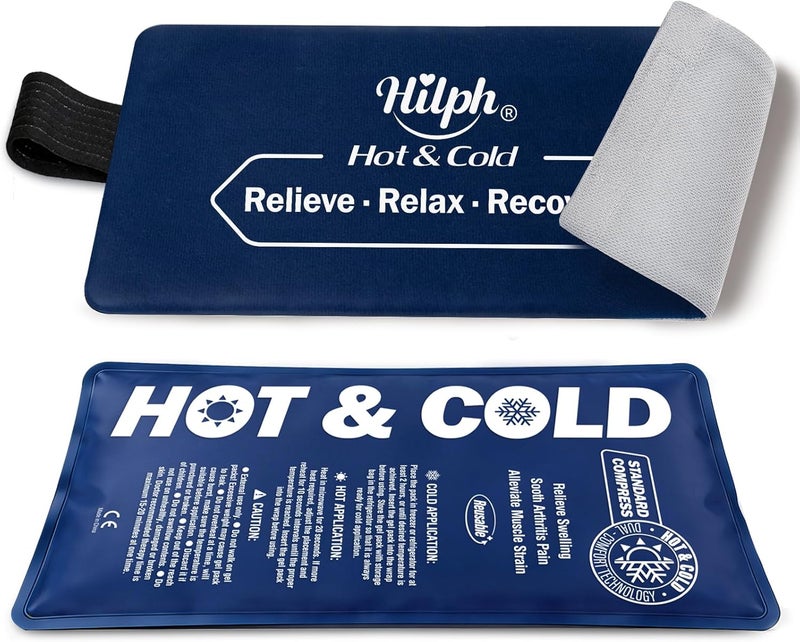 Hilph Ice Packs for Injuries Reusable(1 Gel Pack 1 Wrap), Flexible Hot Cold Compress Wrap Around Gel Ice Pack for Knees, Back, Ankle, Arms and Legs Injuies, Swelling, Pain Relief Faster Recovery - Image 1
