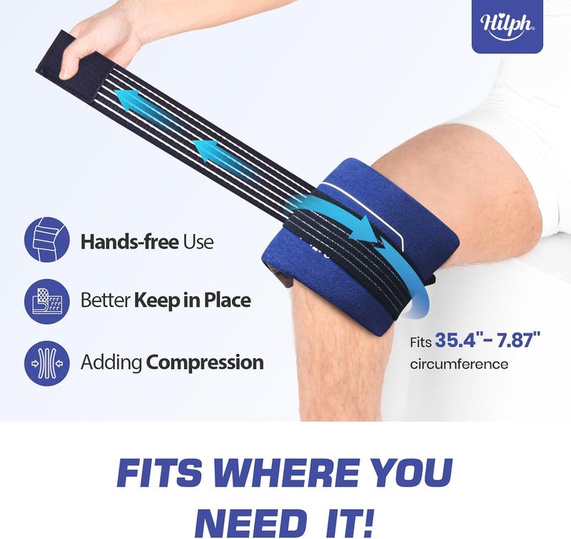 Hilph Ice Packs for Injuries Reusable(1 Gel Pack 1 Wrap), Flexible Hot Cold Compress Wrap Around Gel Ice Pack for Knees, Back, Ankle, Arms and Legs Injuies, Swelling, Pain Relief Faster Recovery - Image 3