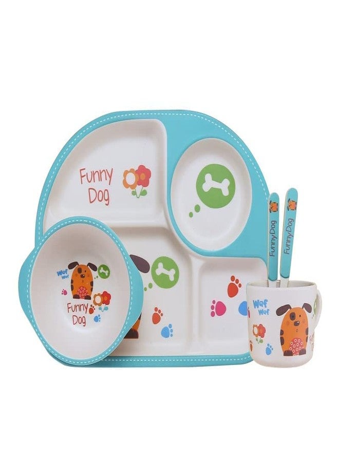 TORIOX طقم أدوات مائدة للأطفال من الخيزران من توريوكس، صديق للبيئة، مصنوع من ألياف الخيزران، طقم عشاء للأطفال، طقم عشاء للأطفال، طقم هدايا لأدوات مائدة الأطفال من ألياف الخيزران - 5 قطع/طقم (متعدد الألوان) (مربع) - Image 1