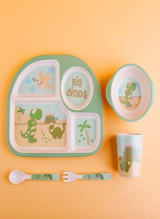 TORIOX طقم أدوات مائدة للأطفال من الخيزران من توريوكس، صديق للبيئة، مصنوع من ألياف الخيزران، طقم عشاء للأطفال، طقم عشاء للأطفال، طقم هدايا لأدوات مائدة الأطفال من ألياف الخيزران - 5 قطع/طقم (متعدد الألوان) (مربع) - Image 5