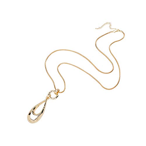 welbijoux Long Necklaces for Women Waterdrop Pendant Sweater Layered Y Statement Bohemian Silver Chain Necklace with Gifts Box Jewelry (GOLD) - Image 4