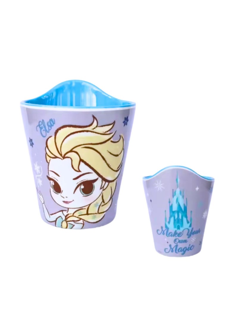 ديزني كوب إلسا ميلامين للأطفال المجمد – اصنع تصميمك السحري الخاص رائع للماء أو العصير أو العصائر أو الحليب 320 مل - Image 1