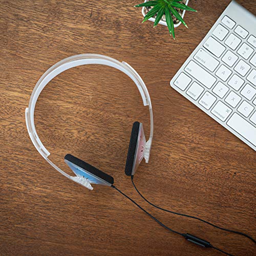 KOSS سماعات كوس KPH30iCL فوق الأذن، ميكروفون مدمج ووحدة تحكم باللمس، تصميم D-Profile، سلكية مع قابس 3.5 مم (شفافة) - Image 3