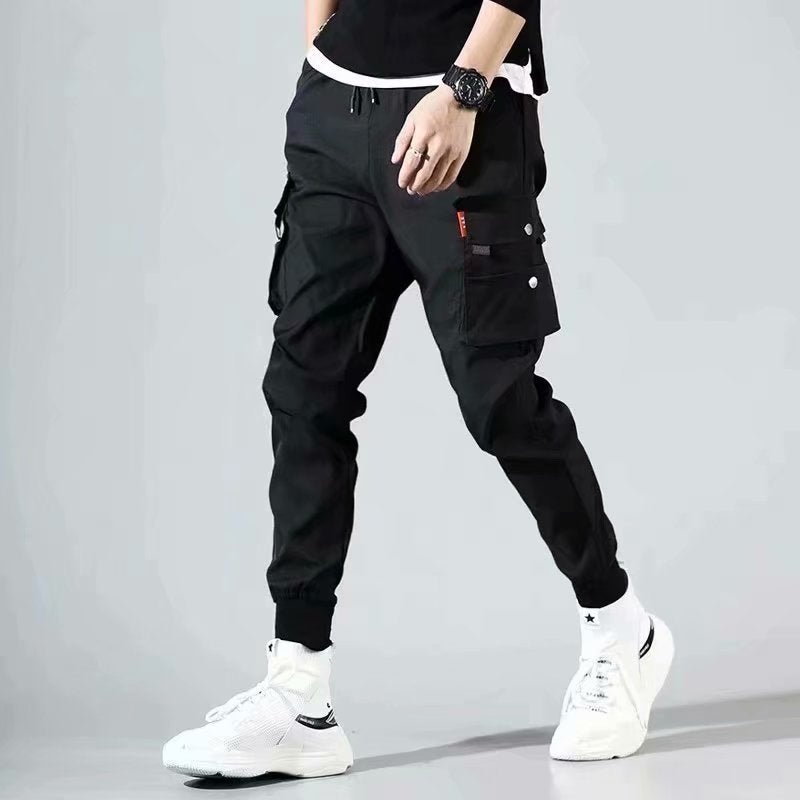 Mens Spring Summer Fashion Cargo Pants A25B Gray  - Image 2