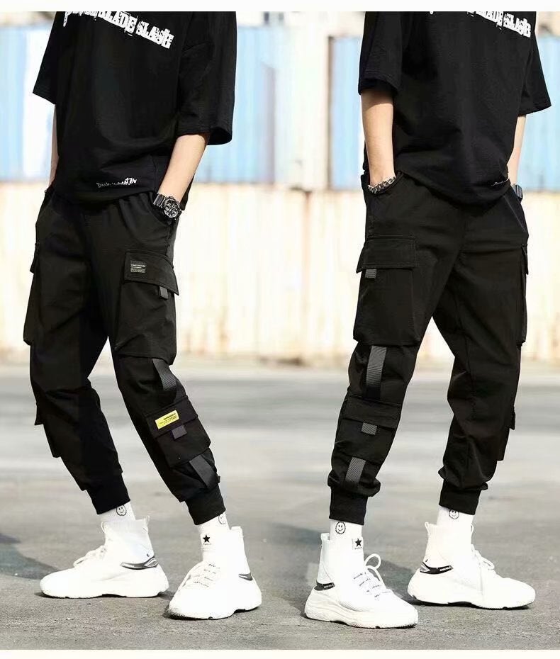 Mens Spring Summer Fashion Cargo Pants A25B Gray  - Image 4