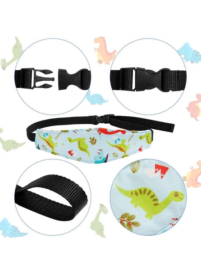 HESTYA 2 Pieces Baby Carseat Head Support Band Strap Headrest Stroller Seat Sleeping Headrest Neck Relief Head Strap Headband for Kids Children Toddler Infant(Dinosaur and Dolphin) - Image 3