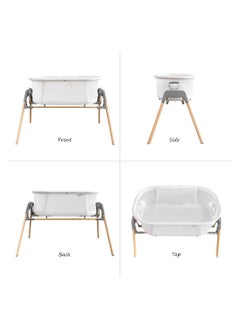 TEKNUM Teknum 3-IN-1 Baby Rocker Bassinet/ Infant Crib w/ Mosquito net - White  - Image 2