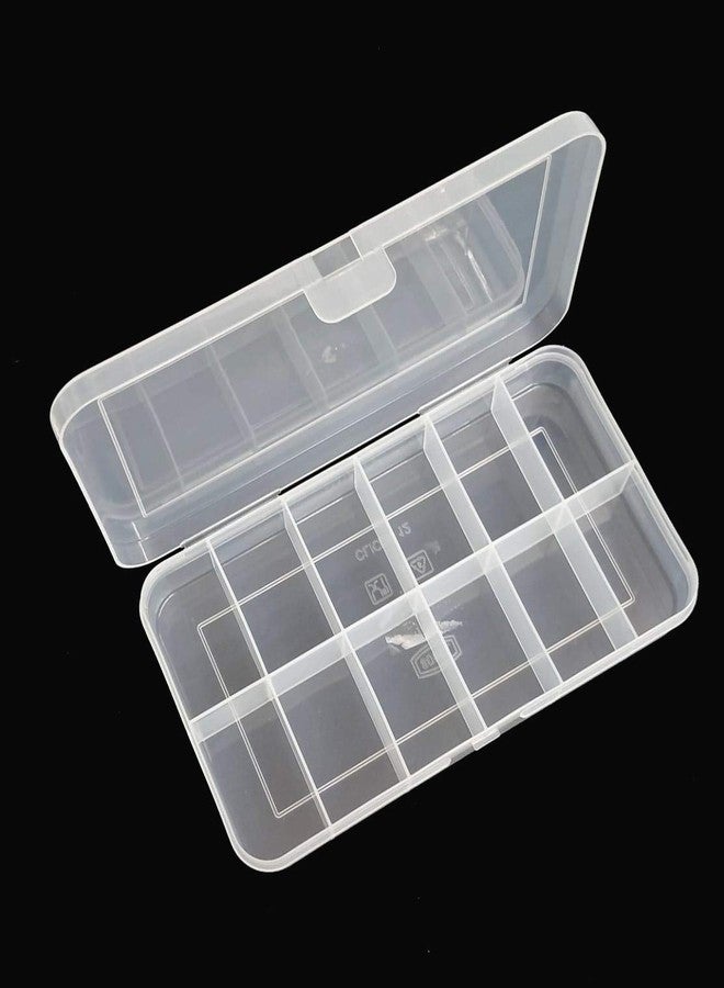 c s m C.S.M CSM® Pack of 2 Big Jewelry Case Organizers Multipurpose Plastic Storage Box with dividers 12 Grids, Transparent (Pack of 2 Boxes) - Image 4