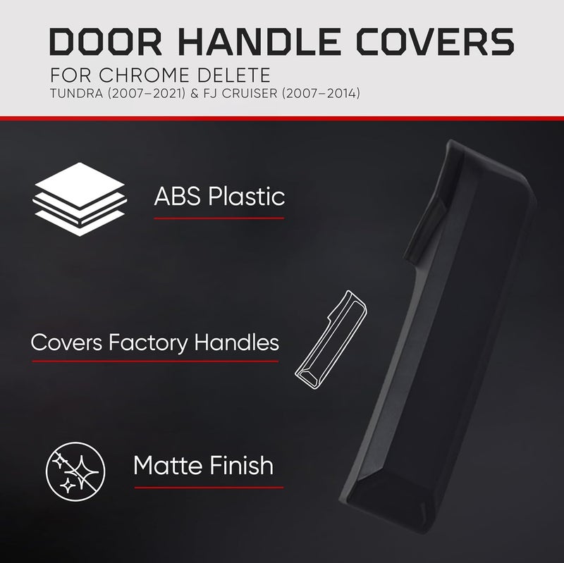 AJT DESIGN Door Handle Covers for Toyota Tundra (2007-2021) & FJ Cruiser (2007-2014) - Black ABS Plastic - Image 4