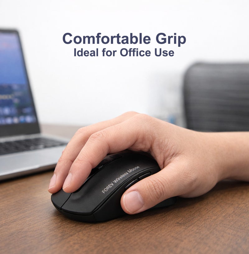FOREV Wireless Mouse with Dual Mode BT/2.4G, 3-Level DPI Adjustments, 7-Button Rechargeable Gaming Mouse, Lightweight Ergonomic Mouse for Mac Mini PC Gaming Laptop Computer MacBook - (Black) - Image 4