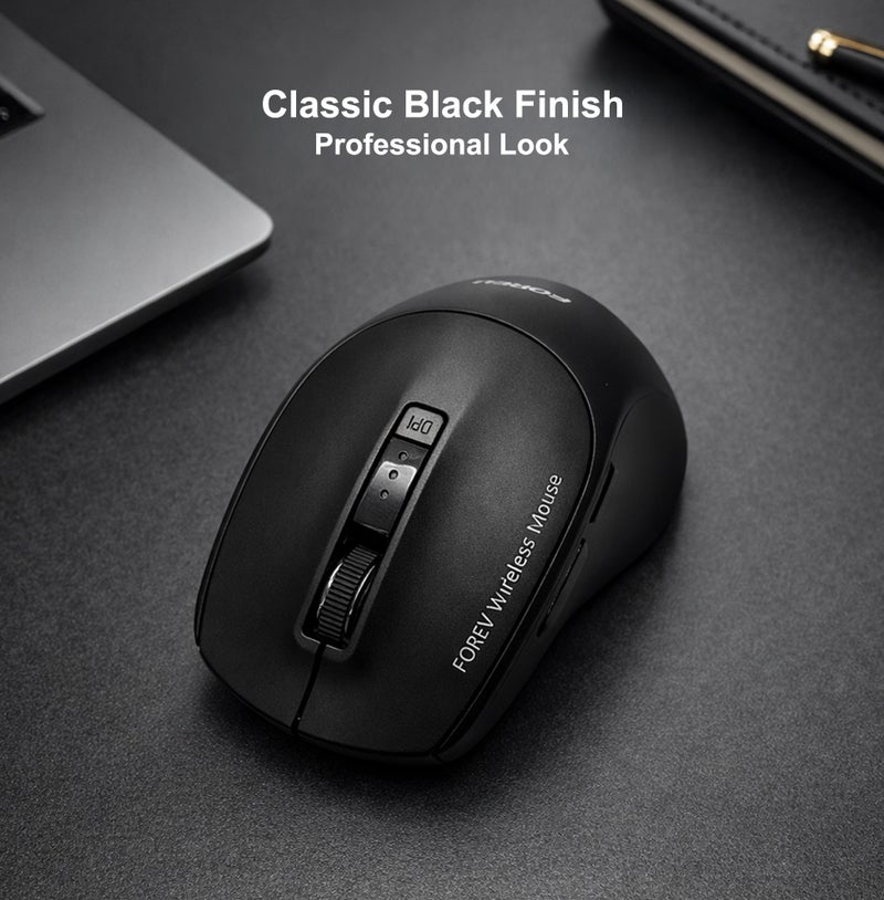 FOREV Wireless Mouse with Dual Mode BT/2.4G, 3-Level DPI Adjustments, 7-Button Rechargeable Gaming Mouse, Lightweight Ergonomic Mouse for Mac Mini PC Gaming Laptop Computer MacBook - (Black) - Image 5