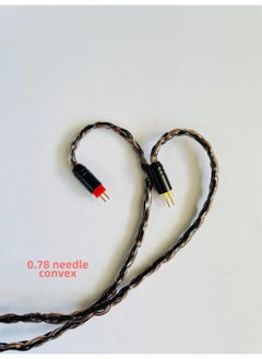 Generic Four-strand Copper Silver-plated Black Twisted Shure Injection IE40MMCX0.78IE80QDCTFZ Headset Upgrade Cable-Color:0.78 Aluminum Sleeve Convex Head-Length:3.5 Injection Elbow  - Image 1