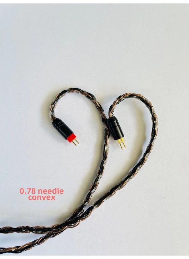 Generic Four-strand Copper Silver-plated Black Twisted Shure Injection IE40MMCX0.78IE80QDCTFZ Headset Upgrade Cable-Color:0.78 Aluminum Sleeve Convex Head-Length:3.5 Injection Elbow  - Image 1