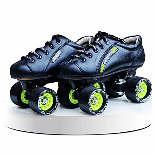 jaspo Unisex Sprint Pro 10 Quad Shoes Fixed Body Outdoor Wheel Roller Skates Approximate For Beginners&Intermediates For Practice&Training Purpose For(All Age Group)(6 Uk(Foot Length 26 Cms),Green) - Image 4