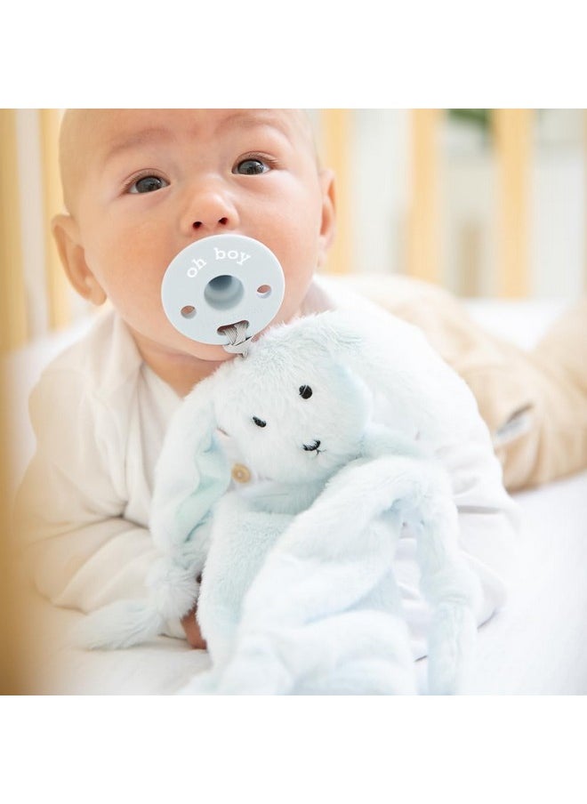 Bella Tunno - Bubbi Buddy - Soft, Plush Lovey Pacifier Holder For Baby Pacifiers To Soothe, Comfort, And Bring Baby Teething Relief, Colorful Animal-Themed Baby Lovey (Dog) - Image 1
