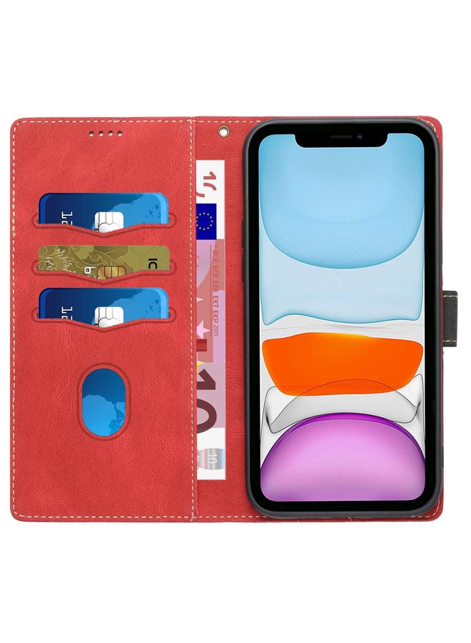 اس-توب جراب هاتف iPhone 11 Pro مصنوع من الجلد بخياطة شبكية مع حبل - Image 4