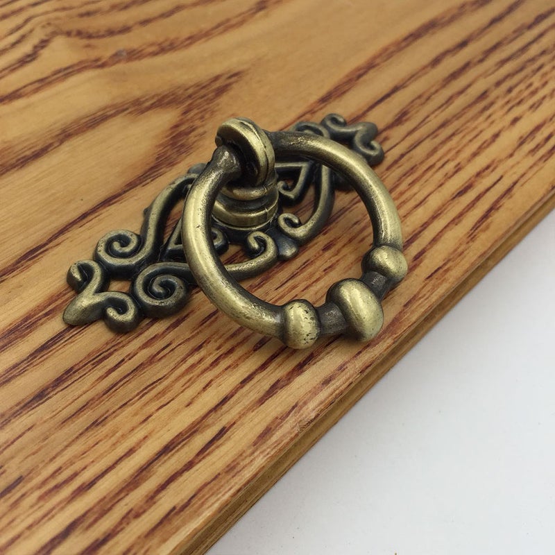4 Pcs Alloy Vintage Drawer Handle Furniture Handle Drawer Pull Handles Knobs Grip Accessory for Cabinet Wardrobe (Green Bronze Bronze) - Image 3