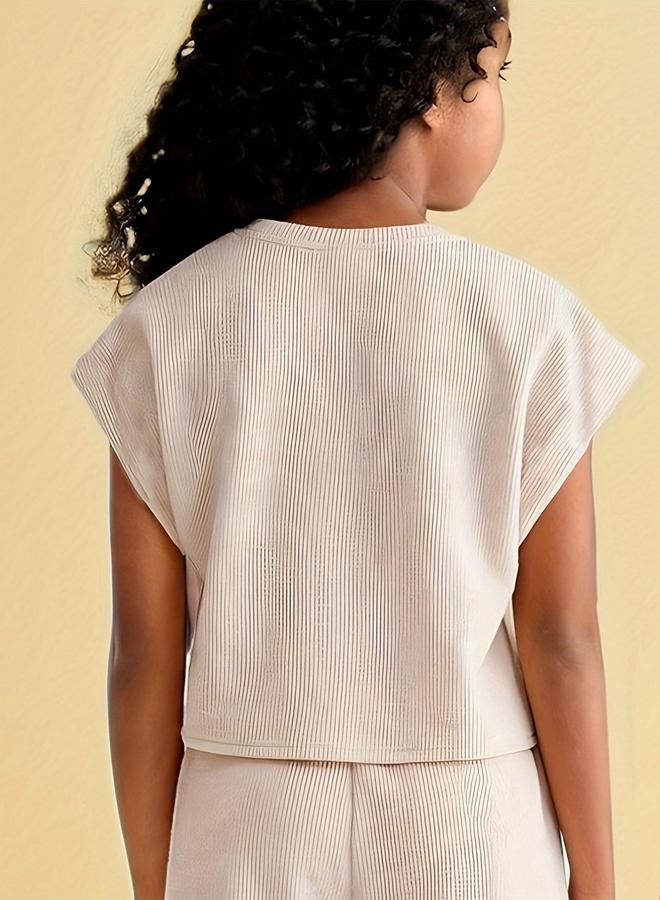 تايك تو طقم من بنطال وتيشيرت بتفاصيل بارزة الملمس - Image 5