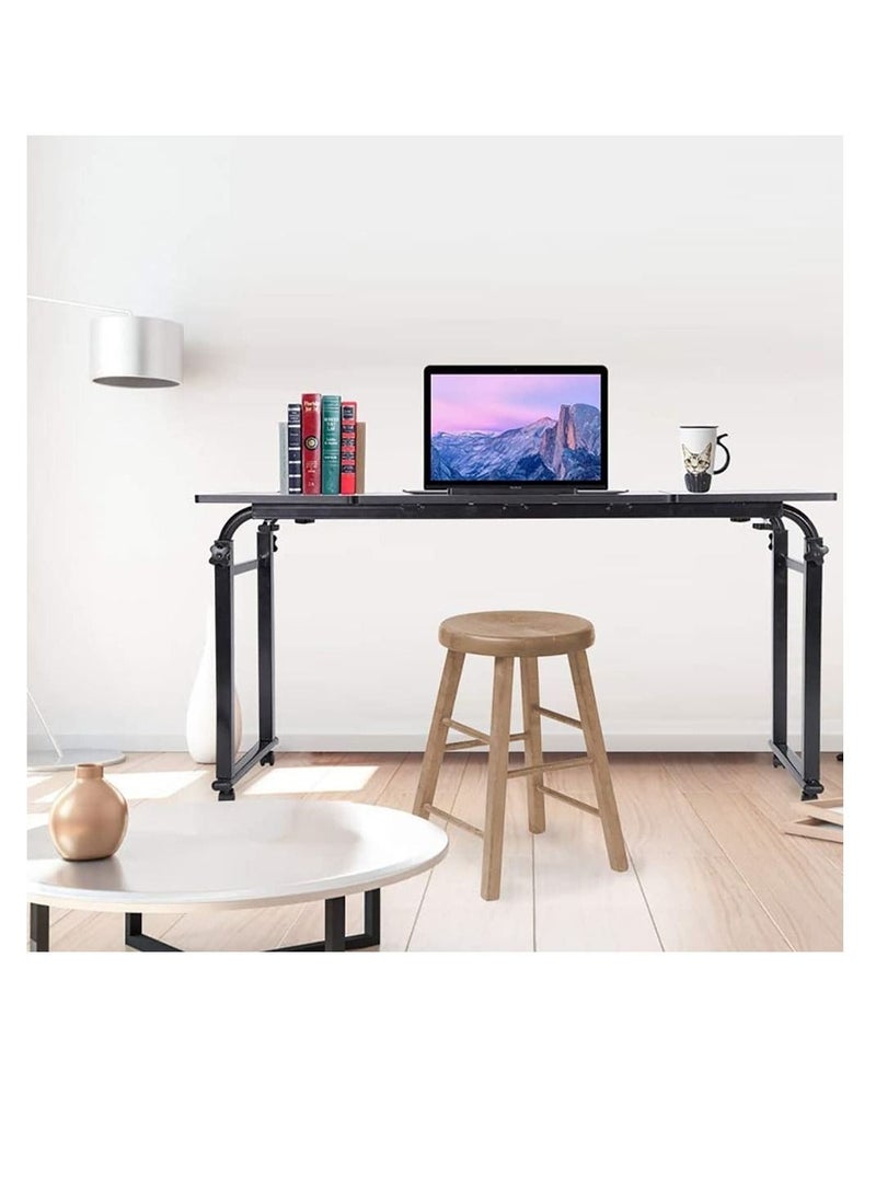 Generic - Bedside Table Mobile End Table Snack Side Table, Overbed Table Laptop Table Over Bed Table with Wheels, Adjustable Height and Length Computer Laptop Table for Hospital Home Office (209#2-Black) - Image 1