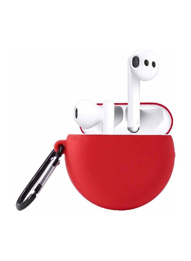 Phone Planet Silicone Case Cover for Huawei FreeBuds 3 with Carabiner and Charging Port Accessible - Image 1