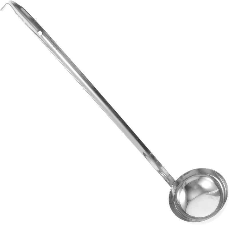 Stainless Steel Serving Spoon Long Handle 10oz 300cc Ladle with Hook Large Sauce and Soup Spoon Kitchen Utensil for Cooking and Dining - Image 1