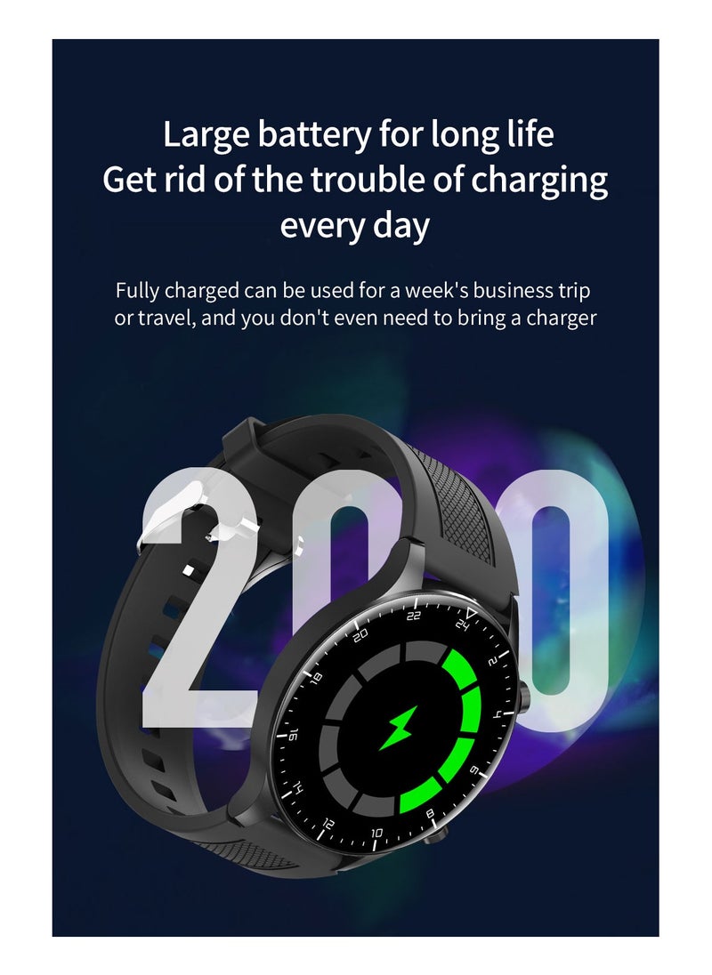 GW16T Pro Full Touch Screen Men Watches Smart Watch Man Heart Rate Monitor IP68 Waterproof Woman Smartwatch for IOS Android Black dial