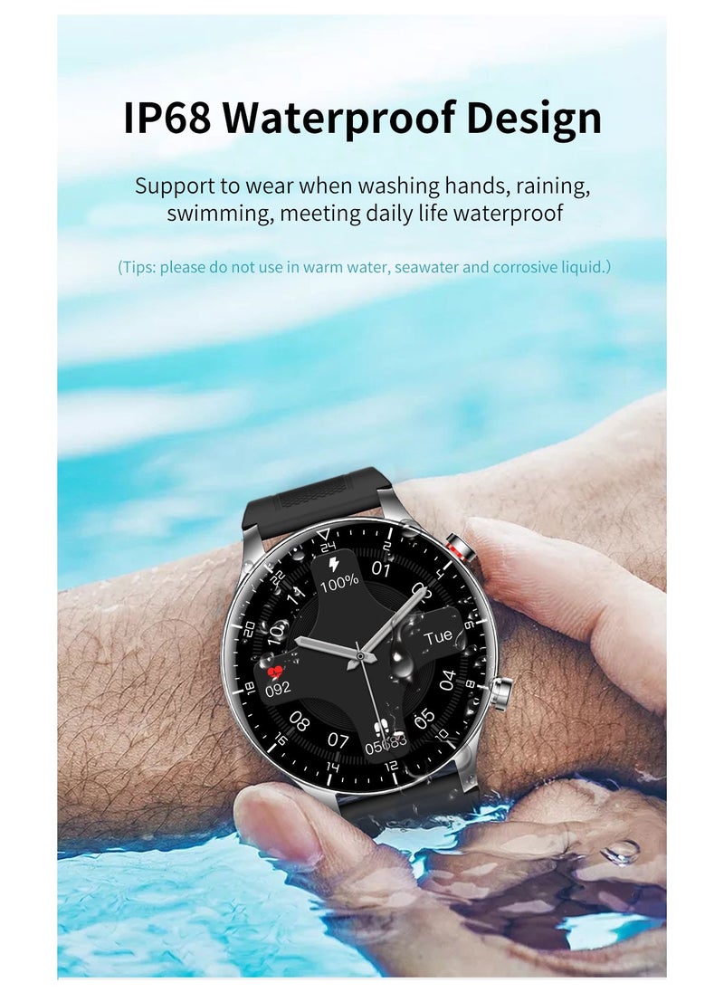 GW16T Pro Full Touch Screen Men Watches Smart Watch Man Heart Rate Monitor IP68 Waterproof Woman Smartwatch for IOS Android Black dial