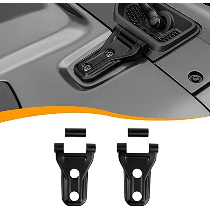 rayihni Engine Hood Hinge Cover Exterior Decoration Accessories Compatible With 20182022 Jeep Wrangler Jl Jlu  Gladiator Jt Matte Black - Image 1