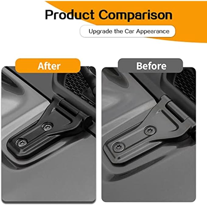 rayihni Engine Hood Hinge Cover Exterior Decoration Accessories Compatible With 20182022 Jeep Wrangler Jl Jlu  Gladiator Jt Matte Black - Image 3