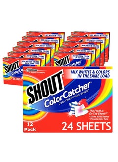 Shout Shout Color Catcher Sheets for Laundry, Allow mixed washes, Prevent color runs, and Maintain original color of clothing, 24 Count - Pack of 12 (288 Total Sheets)  - Image 1