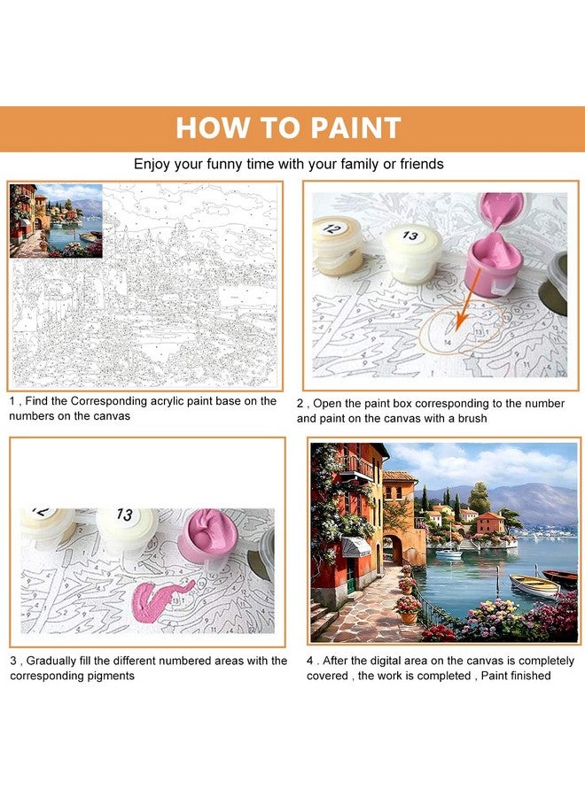 HASTHIP Oil Painting Paint By Numbers For Adults & Kids & Beginners Diy Acrylic Painting Gift Kits Drawing Paintwork With Paintbrushes, 40 * 50Cm, Beige - Image 2